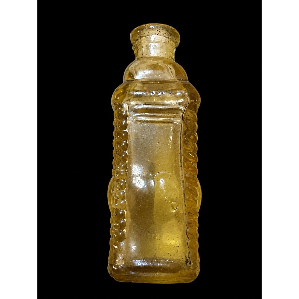 T20153-Miniature Wheaton AMBER Phila. Berrings Apple Bitters Bottle